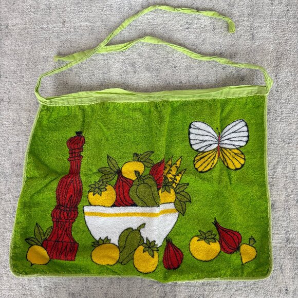 Vintage 1970s Terry Cloth Apron by Cannon - Picture 1 of 5